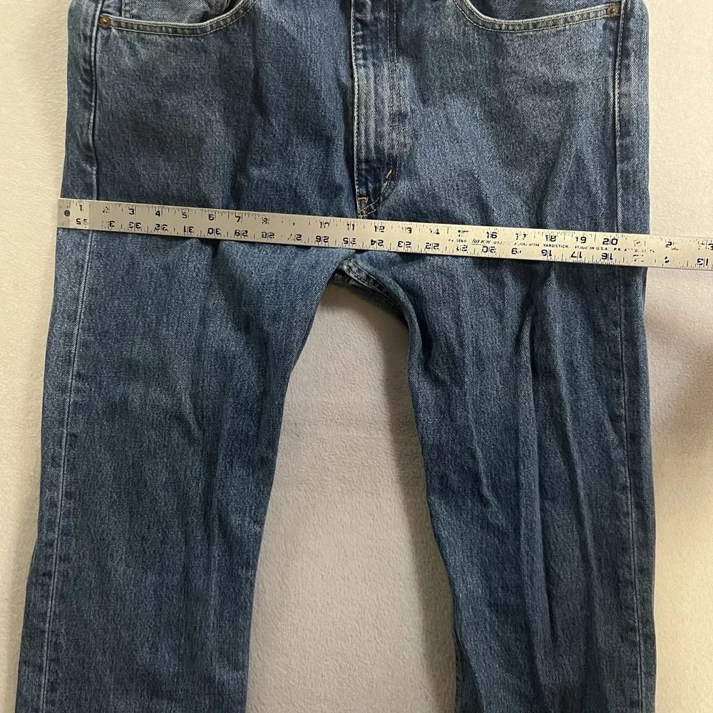 Levis 505 Jeans Men's 36x32 Blue Denim Regular Fit Straight Leg Logo Medium Wash